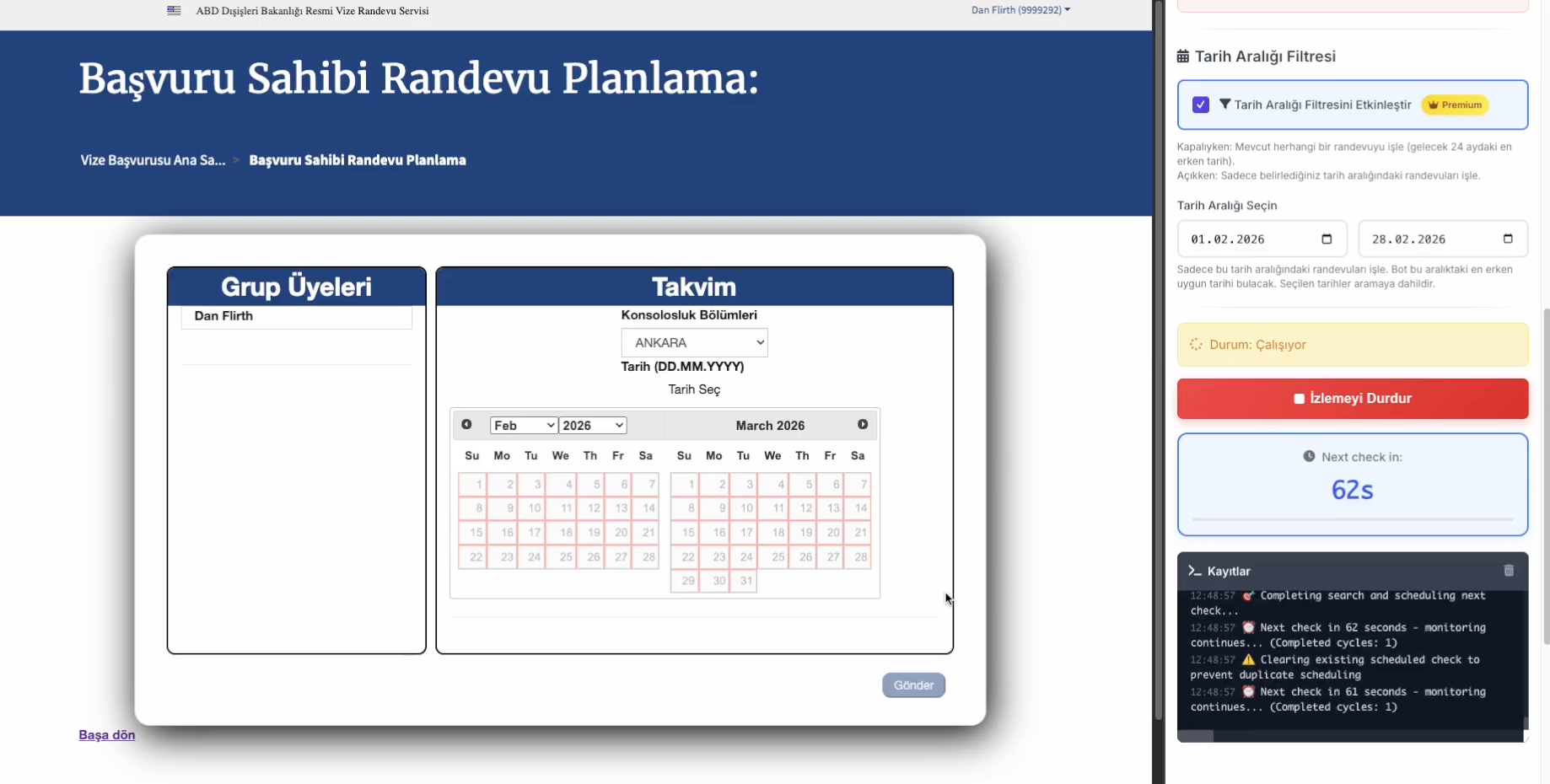 Amerika Vize Yardımcısı - Bildirim Ekran Görüntüsü